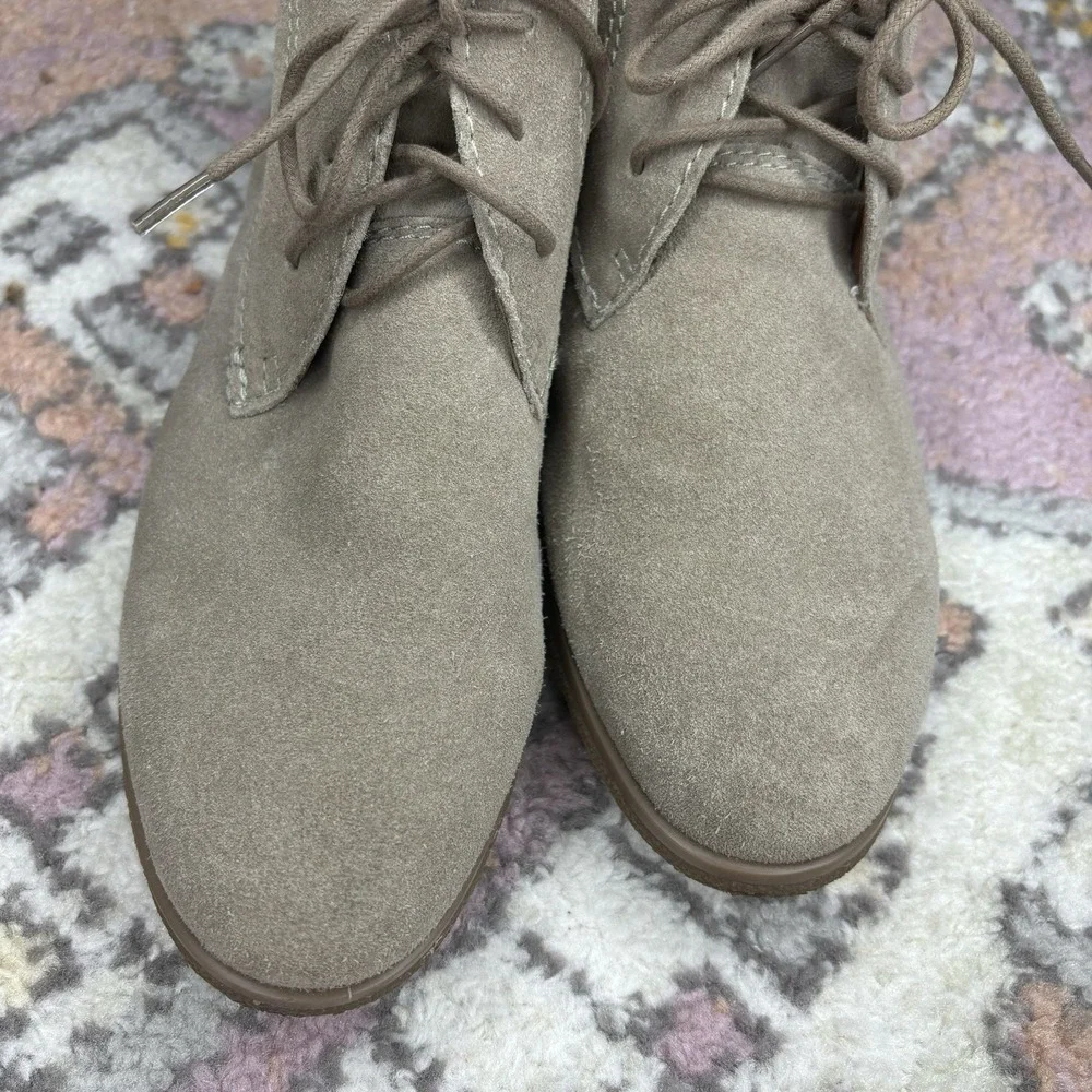 Franco Sarto Chukka Ankle Booties Beige‎ Suede Leather 8 Palazzo Boho Casual